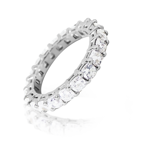 3.02ct Lab-Grown Cushion Diamond Eternity Band in 18ct White Gold