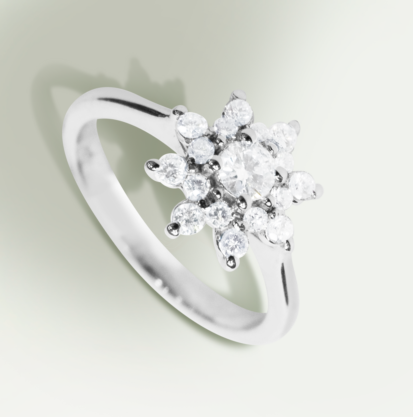 0.50ct Lab-Grown Diamond Halo Cluster Ring in 18ct White Gold