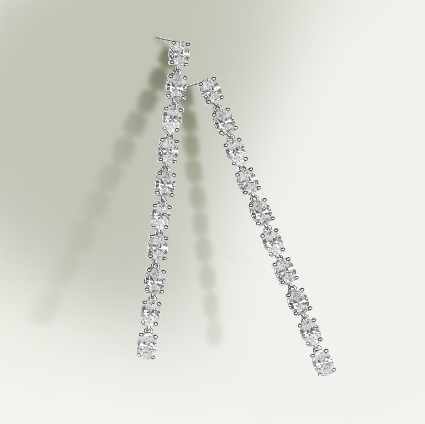 3.00ct Lab-Grown Diamond Oval Drop Studs in 9ct White Gold