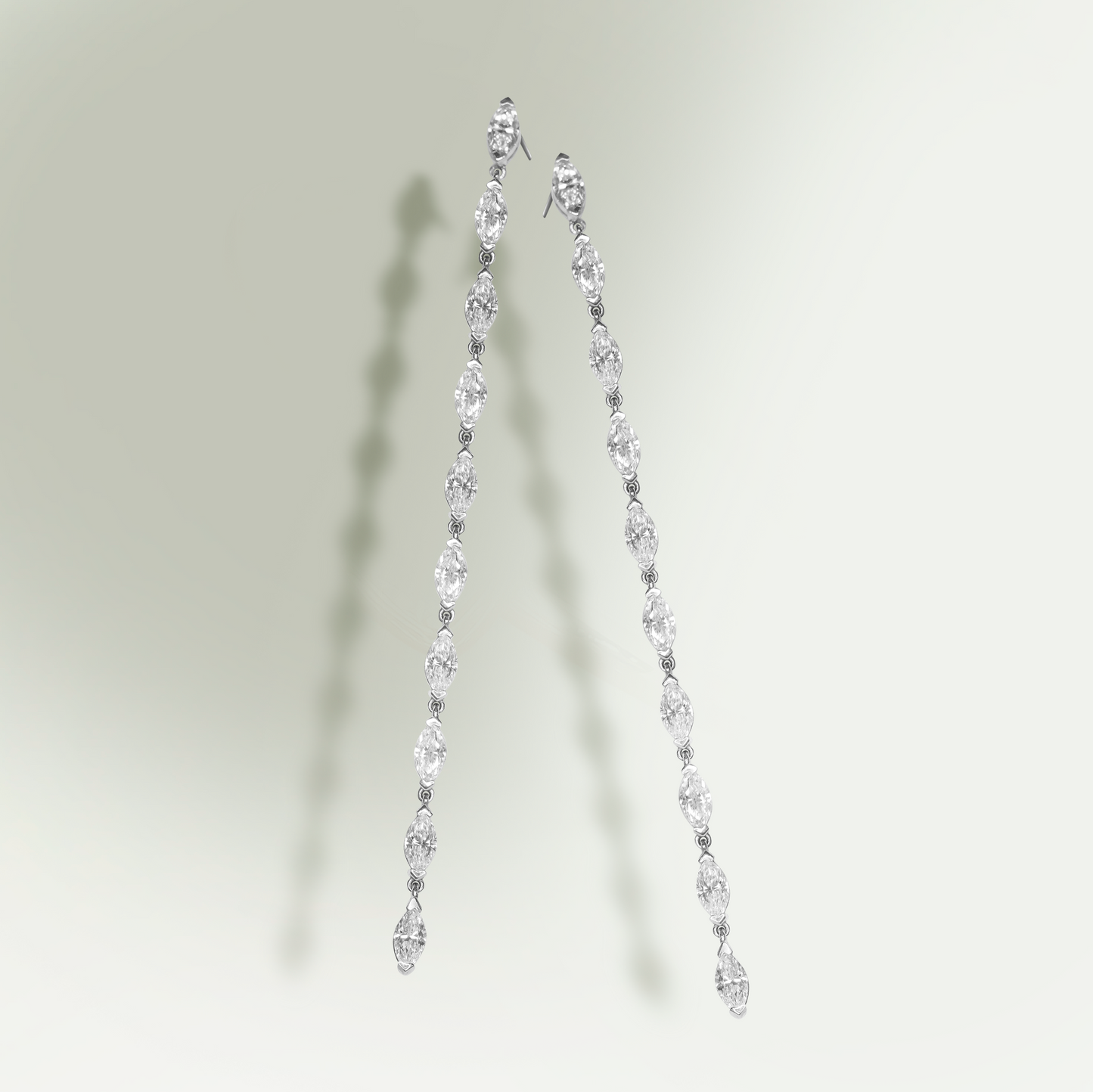 2.93ct Lab-Grown Diamond Marquise Drop Studs in 9ct White Gold