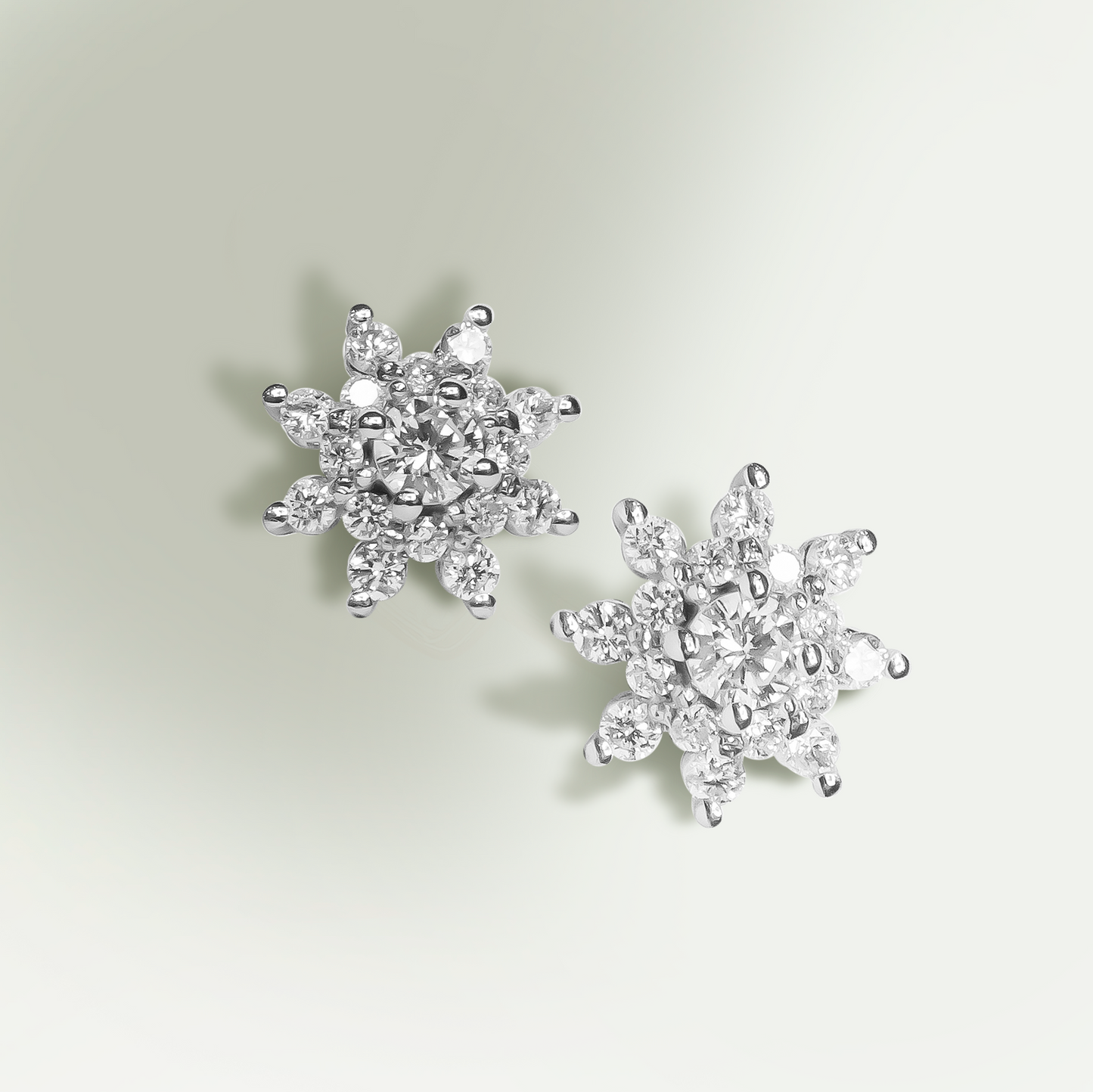 1.00ct Lab-Grown Diamond Cluster Studs in 18ct White Gold