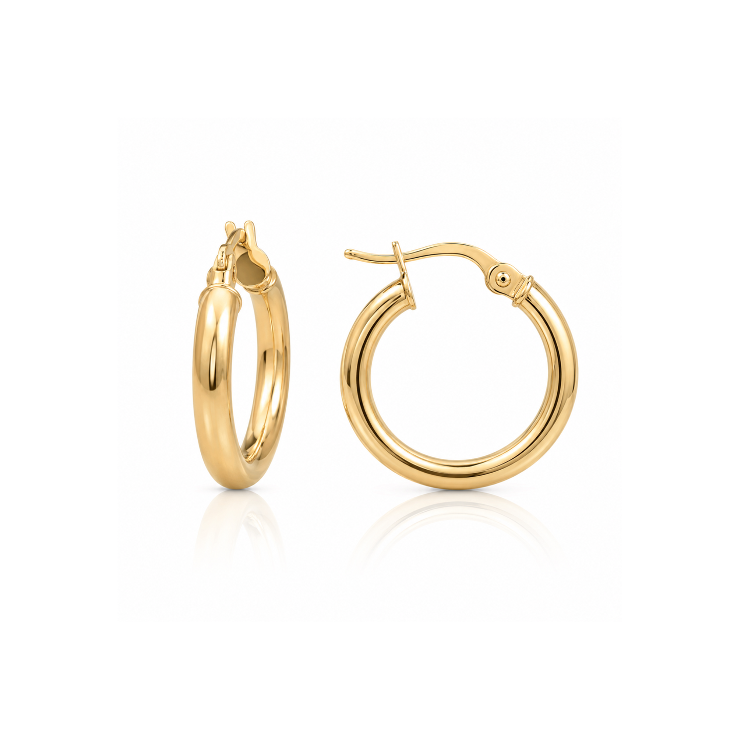 9ct Yellow Gold 20mm Tube Hoop Earrings