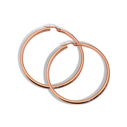 43mm Plain Hoops in 9ct Rose Gold
