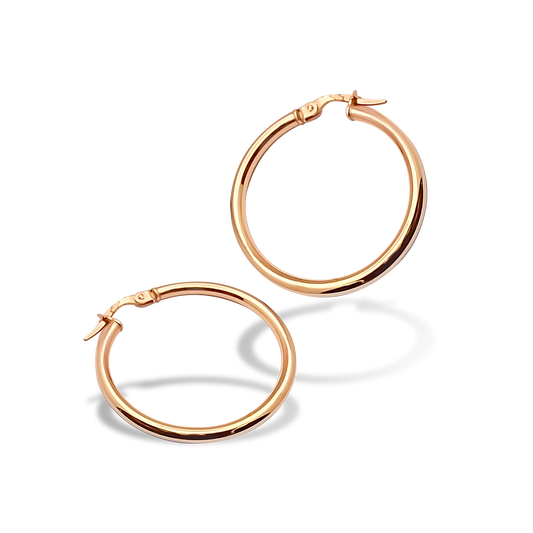 28mm Hoops in 9ct Rose Gold
