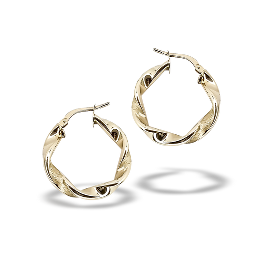 13mm Twist Eternity Hoops in 9ct Yellow Gold