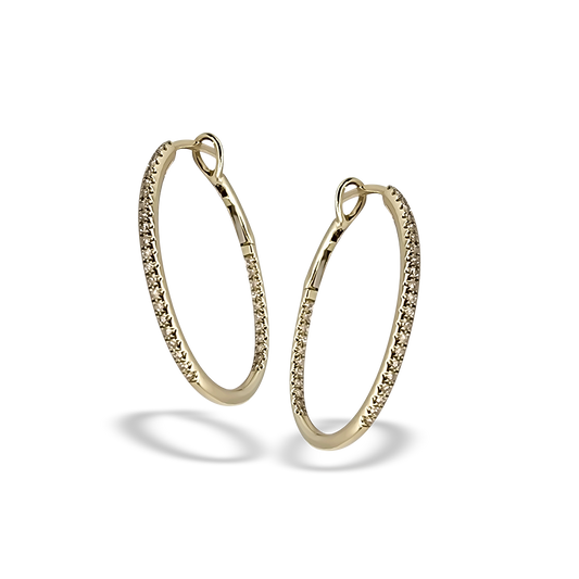 26mm Diamond Eternity Hoops in 9ct Yellow Gold