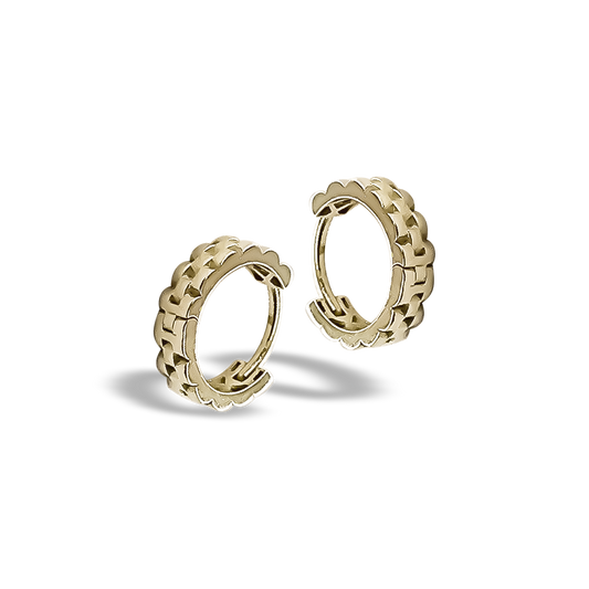 14mm Link Chain Hoop Earrings in 9ct Yellow Gold