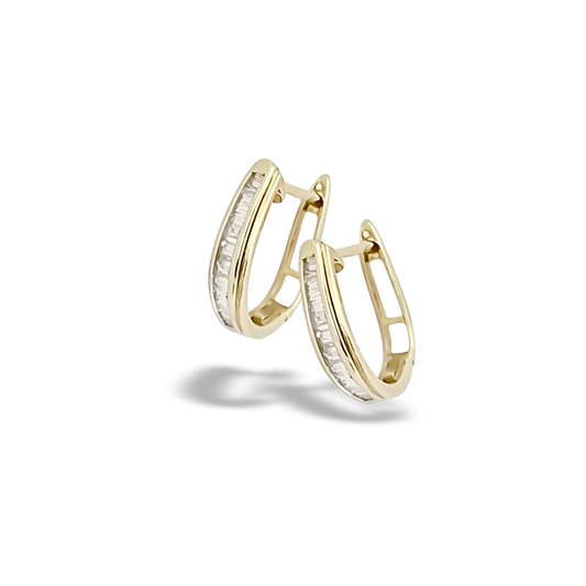 12mm Diamond Hoops in 9ct Yellow Gold