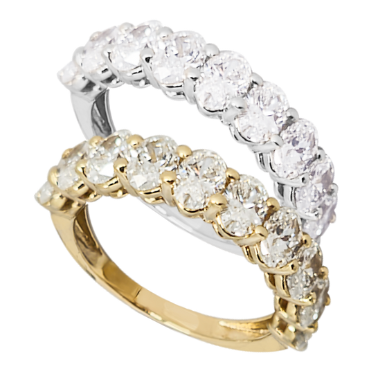 Lab-Grown Oval Diamond Eternity Band in 9ct Gold