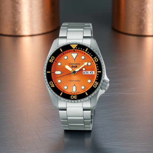 Seiko 5 Sports SKX Midi Orange Watch - SRPK35K1