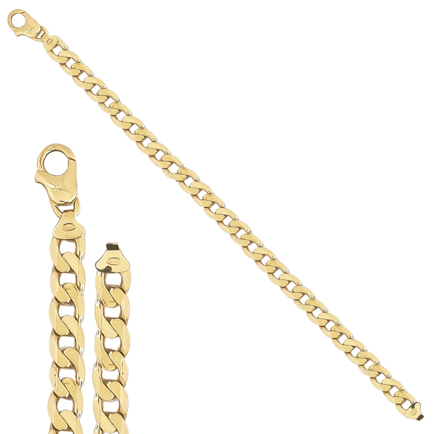 8mm Curb Link Gents Bracelet in 9ct Yellow Gold