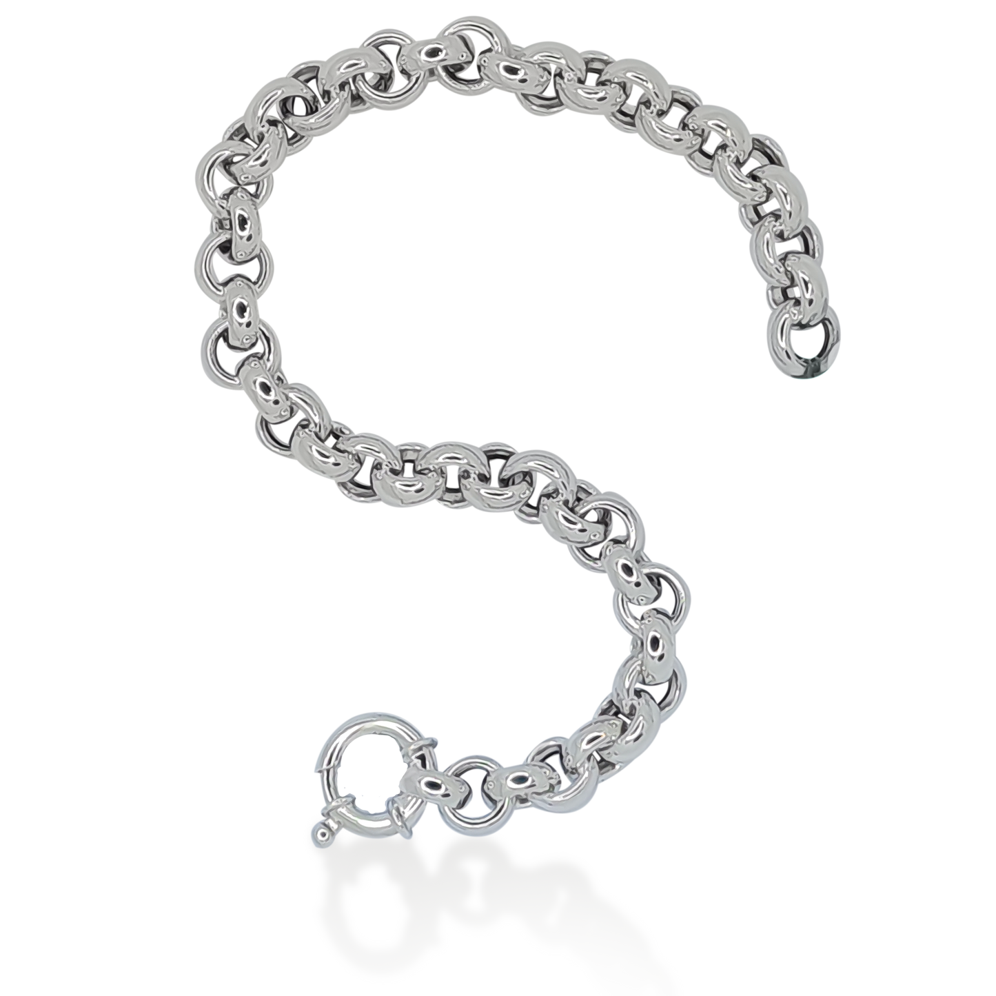 Belcher Link Necklace & Bracelet set in 9ct White Gold