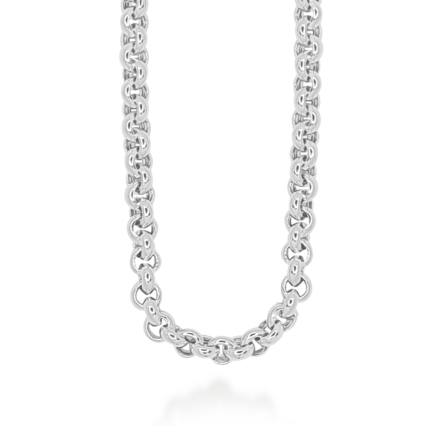 Belcher Link Necklace & Bracelet set in 9ct White Gold