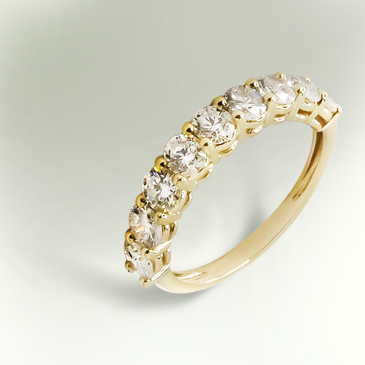 1.00ct Lab-Grown Diamond Half Eternity Band in 9ct Yellow Gold