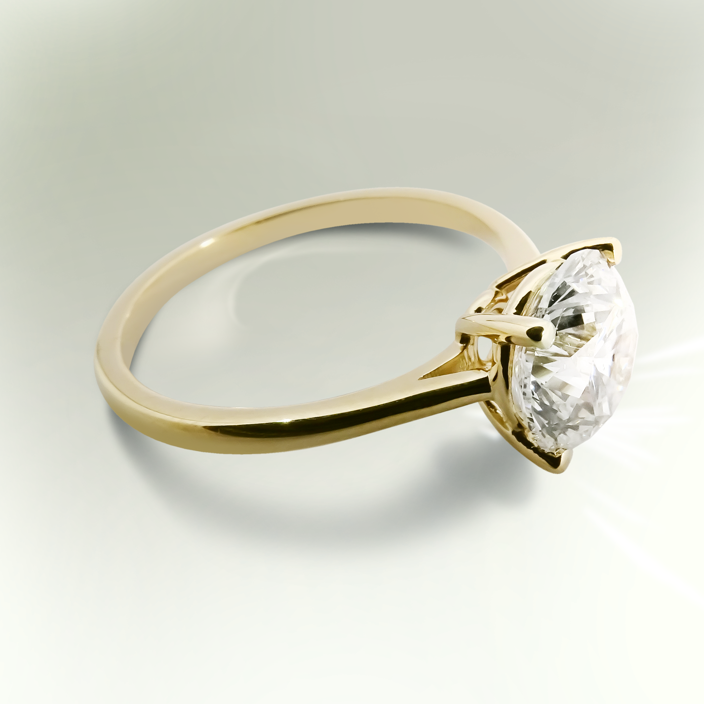 Lab-Grown Diamond Solitaire Engagement Ring in 9ct Yellow Gold