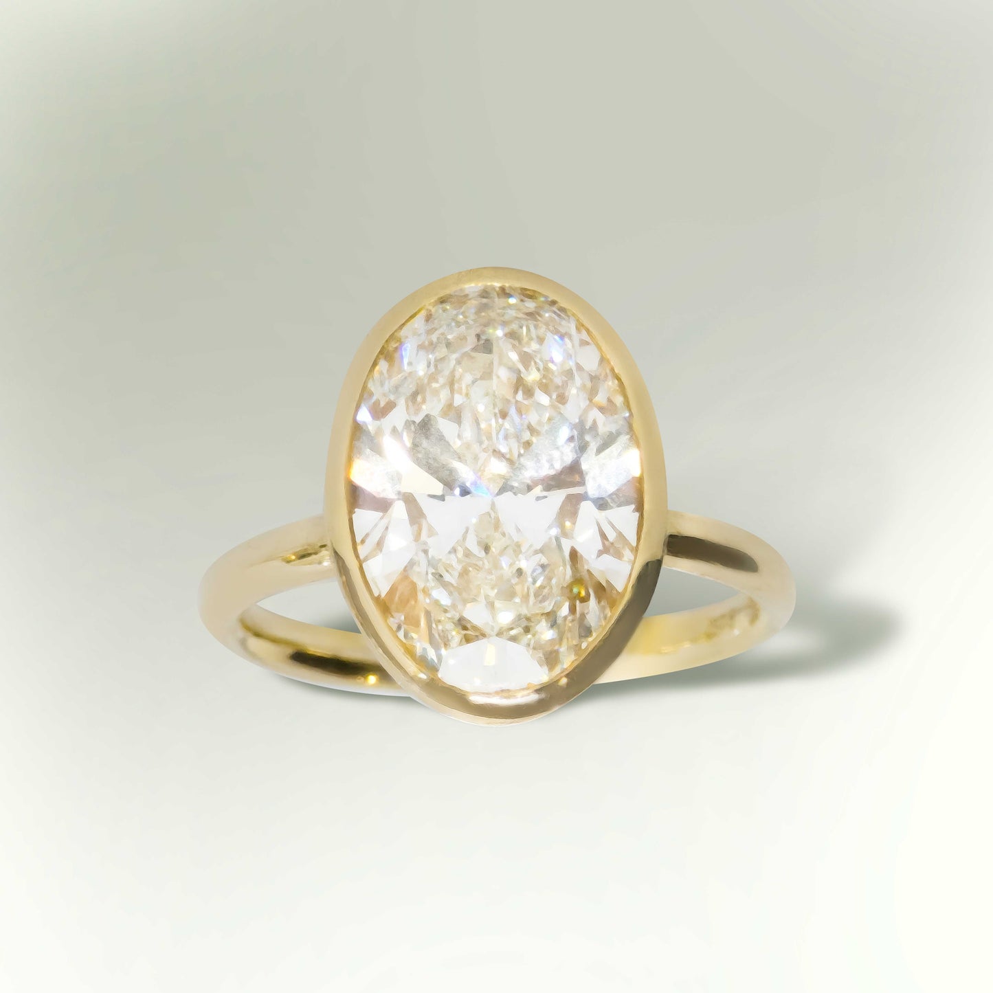 4.95ct Lab-Grown Diamond Solitaire Oval Engagement Ring in 9ct Yellow Gold