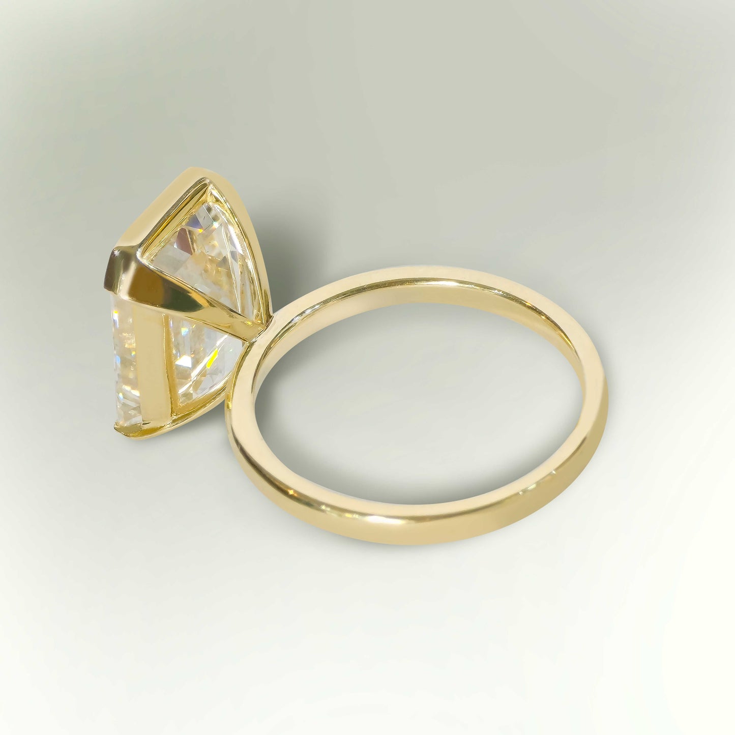 7.58ct Lab-Grown Diamond Solitaire Emerald Cut Engagement Ring in 9ct Yellow Gold