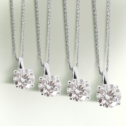 Lab-Grown Diamond Solitaires Pendants in 9ct White Gold