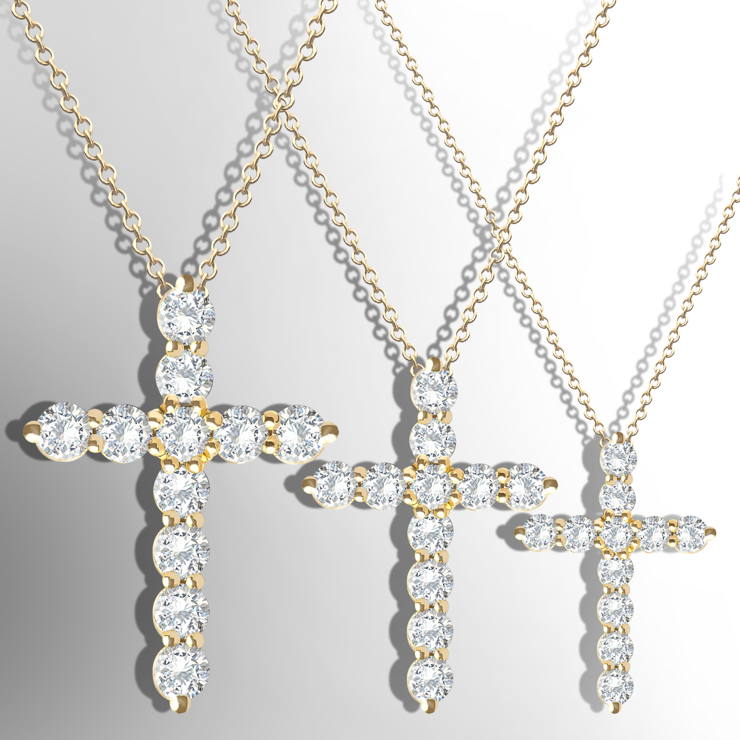 Cross Pendant with Lab-Grown Diamonds in 9ct Gold Range