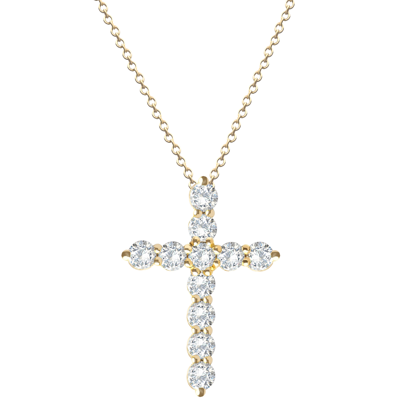 Cross Pendant with Lab-Grown Diamonds in 9ct Gold Range