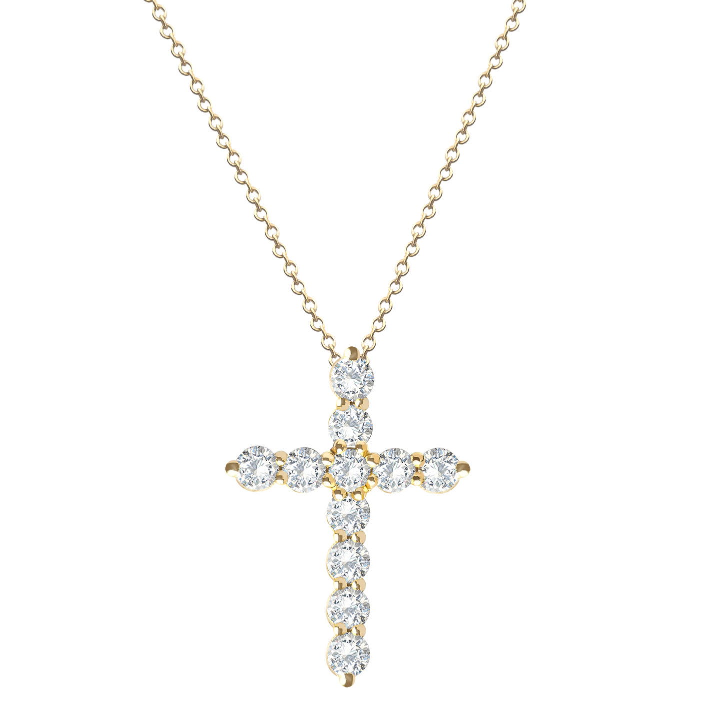 Cross Pendant with Lab-Grown Diamonds in 9ct Gold Range