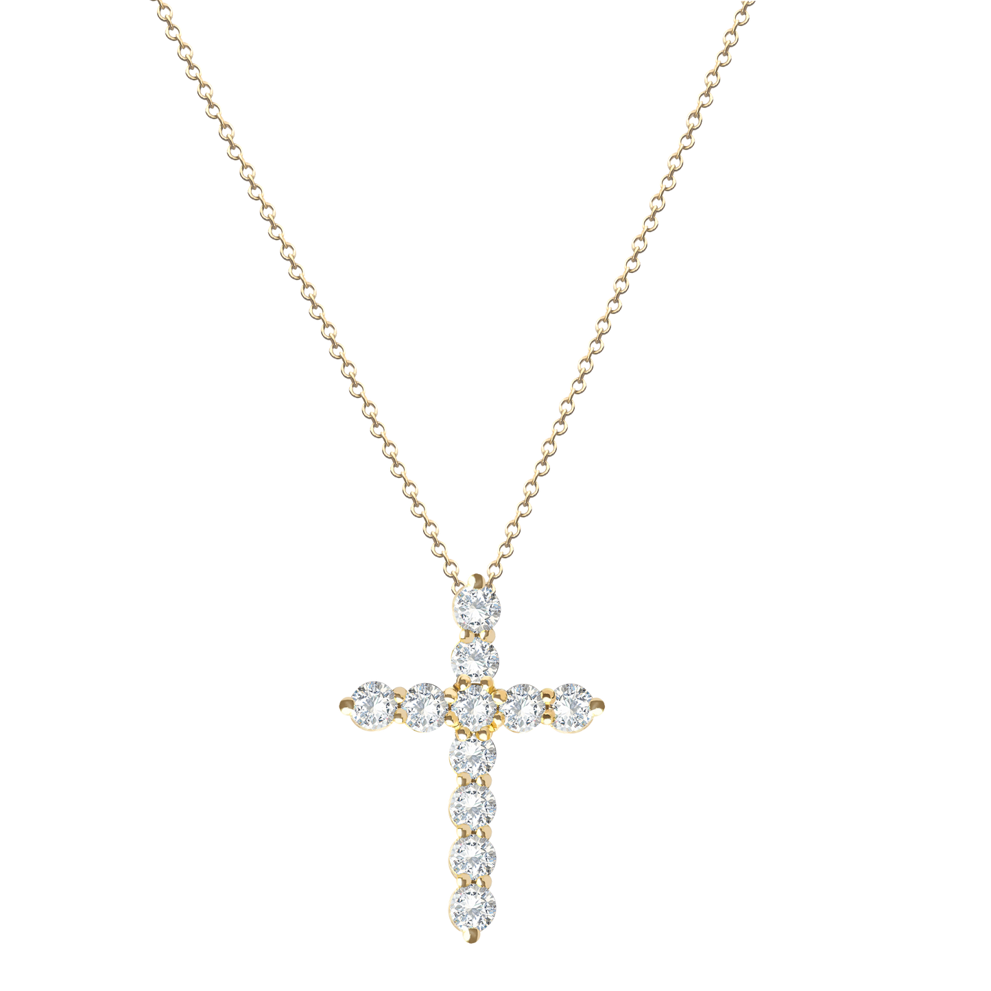 Cross Pendant with Lab-Grown Diamonds in 9ct Gold Range