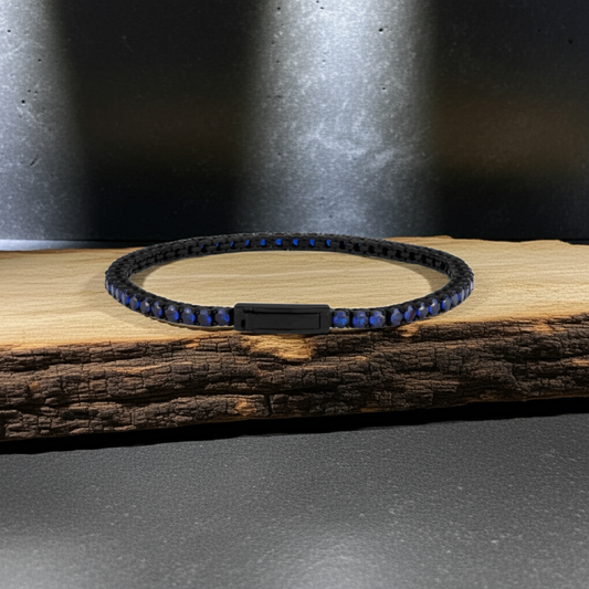 ARZ Steel Brilliance Forged in Steel Tennis Bracelet with Synthetic Stones