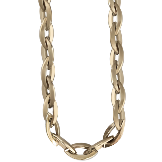 50cm Marquise Link Chain in 9ct Yellow Gold