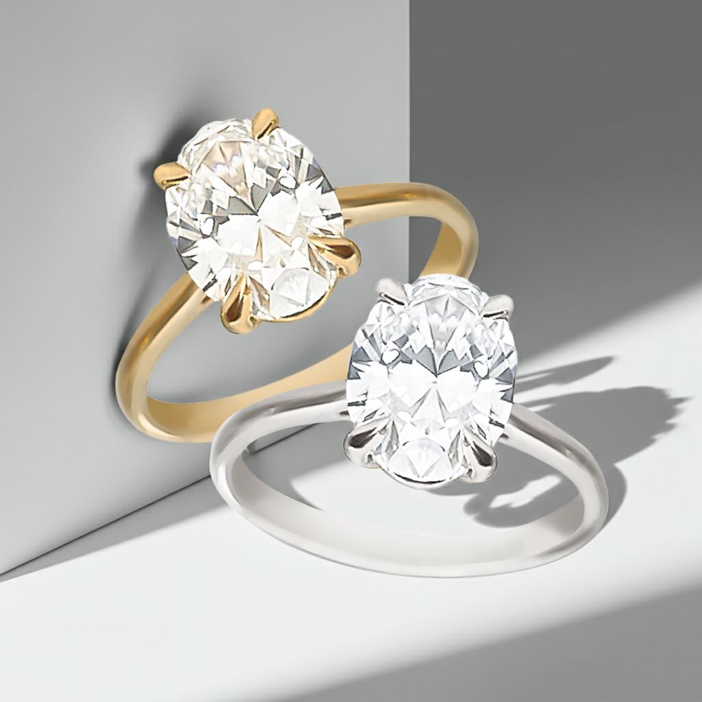 Lab-Grown Oval Diamond Engagement Ring in 9ct Gold