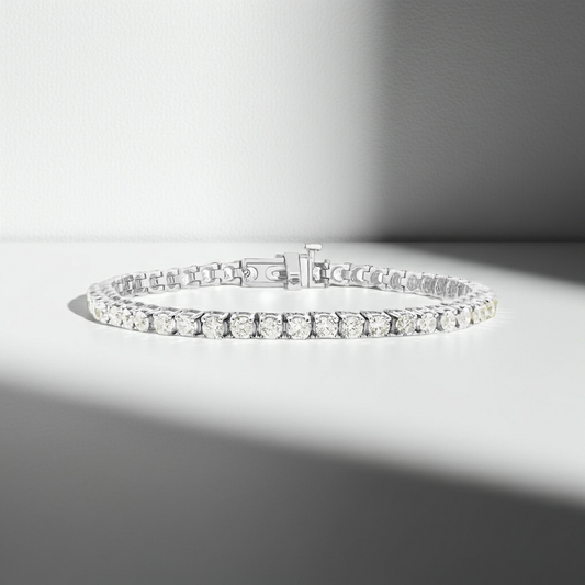 SALE: 4.83ct Natural Diamond Tennis Bracelet in 9ct White Gold