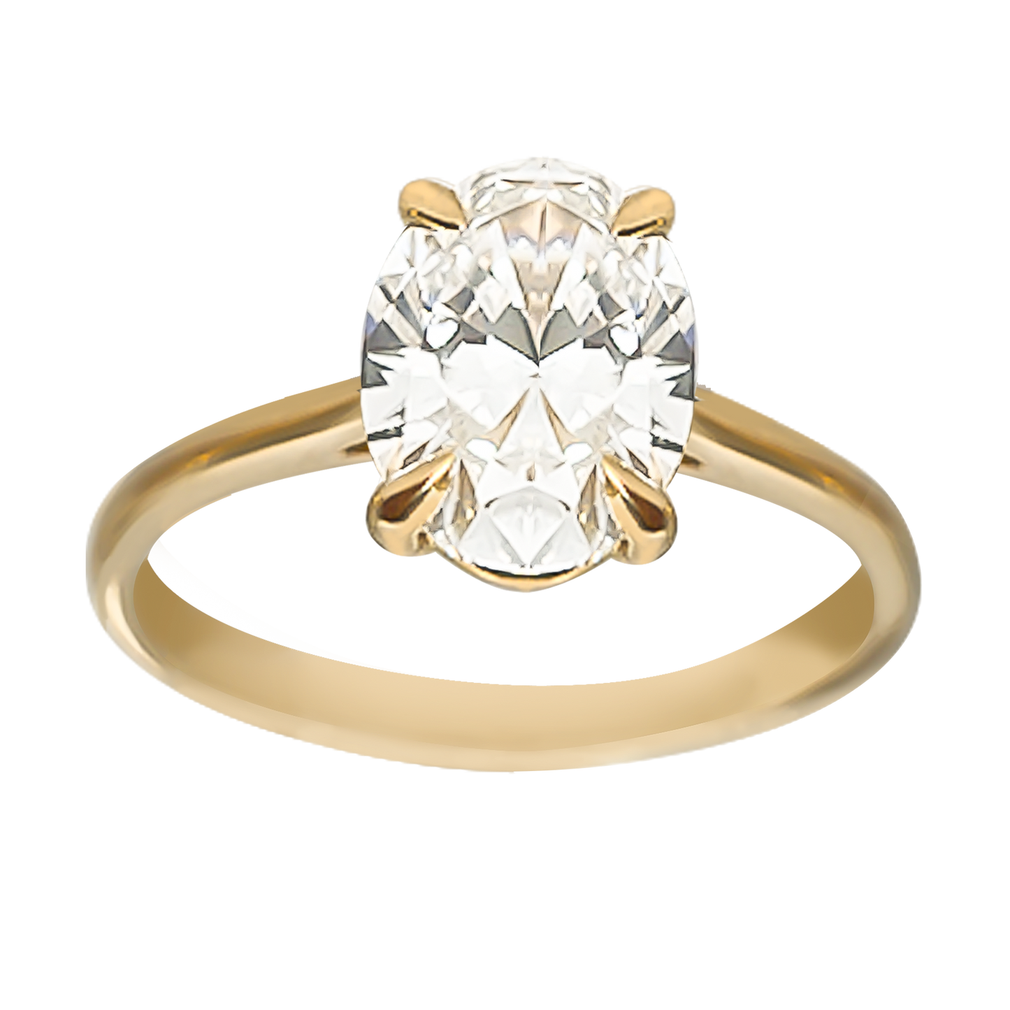 Lab-Grown Oval Diamond Engagement Ring in 9ct Gold