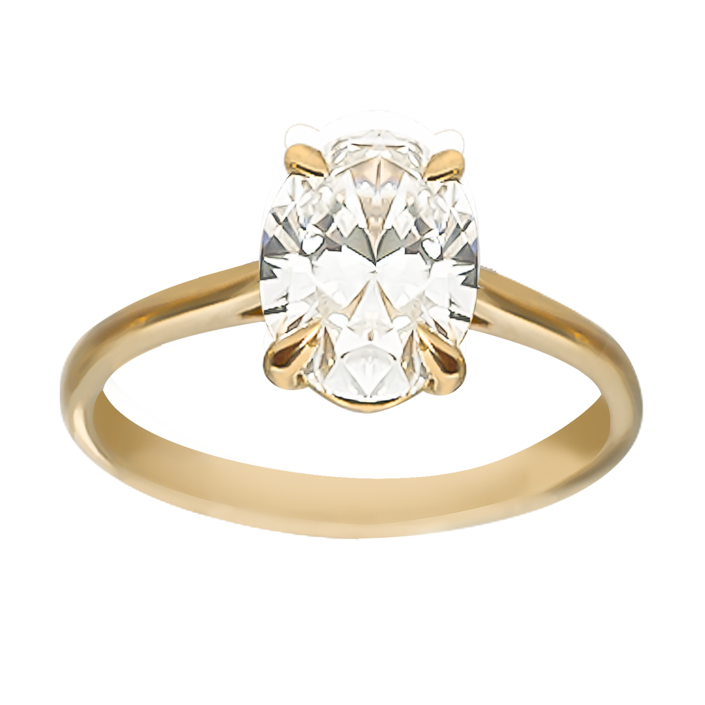 Lab-Grown Oval Diamond Engagement Ring in 9ct Gold