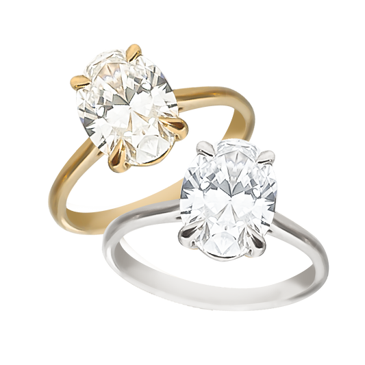 Lab-Grown Oval Diamond Engagement Ring in 9ct Gold