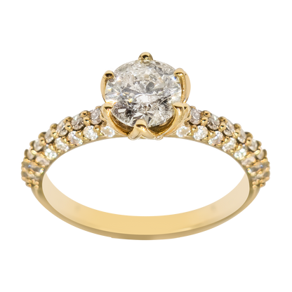 1.05ct Natural Diamond Protea Claw Wedding Band in 18ct Gold