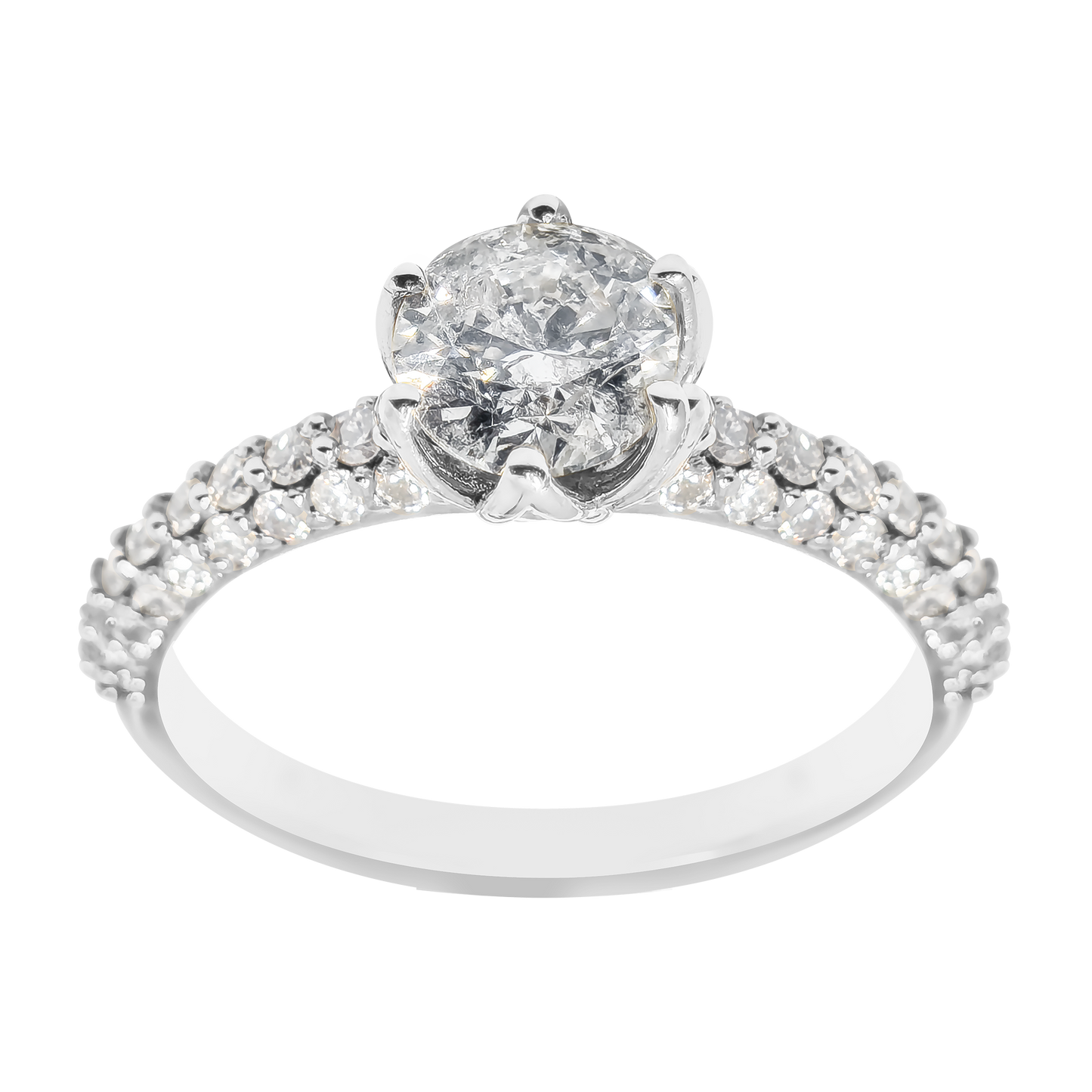 1.05ct Natural Diamond Protea Claw Wedding Band in 18ct Gold