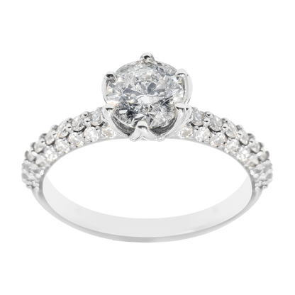 1.05ct Natural Diamond Protea Claw Wedding Band in 18ct Gold