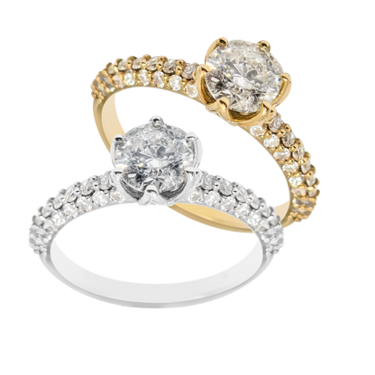 1.05ct Natural Diamond Protea Claw Wedding Band in 18ct Gold