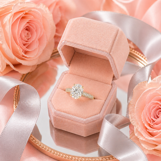 1.54ct Lab-Grown Diamond Solitaire Ring with Pavé Band in 9ct Yellow Gold