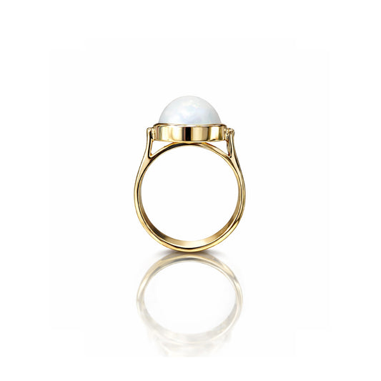 9ct Yellow Gold 11mm Round Fresh Water Mabe Pearl Ring