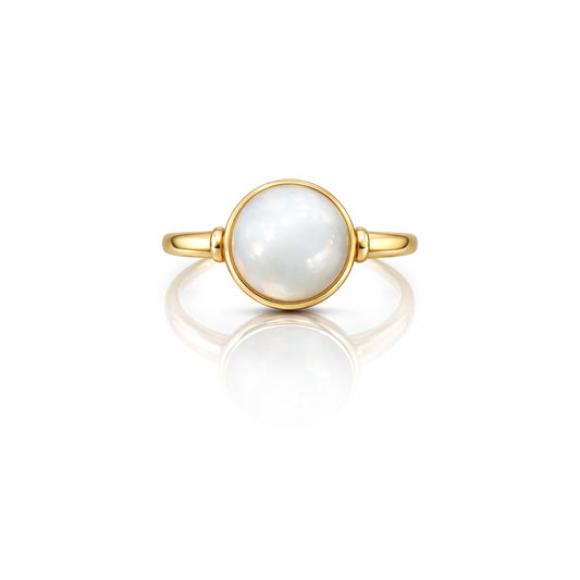 9ct Yellow Gold 11mm Round Fresh Water Mabe Pearl Ring