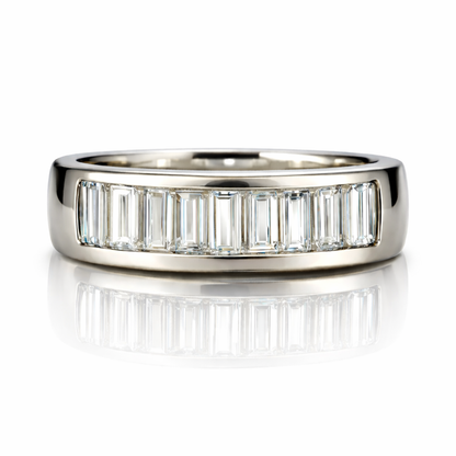 18ct White Gold Baguette Natural Diamond Band