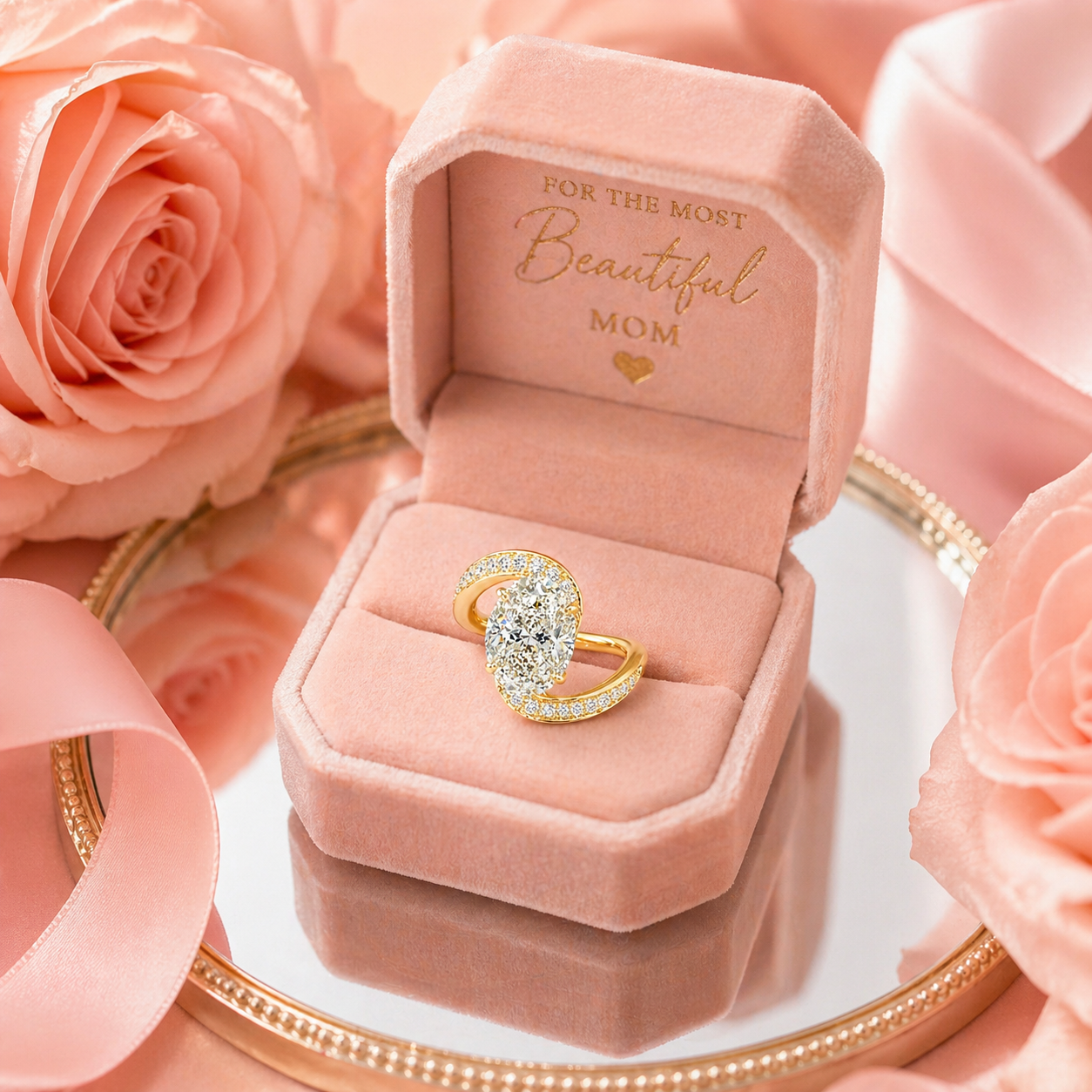 2ct Oval Lab-Grown Diamond Solitaire Ring in 9ct Yellow Gold