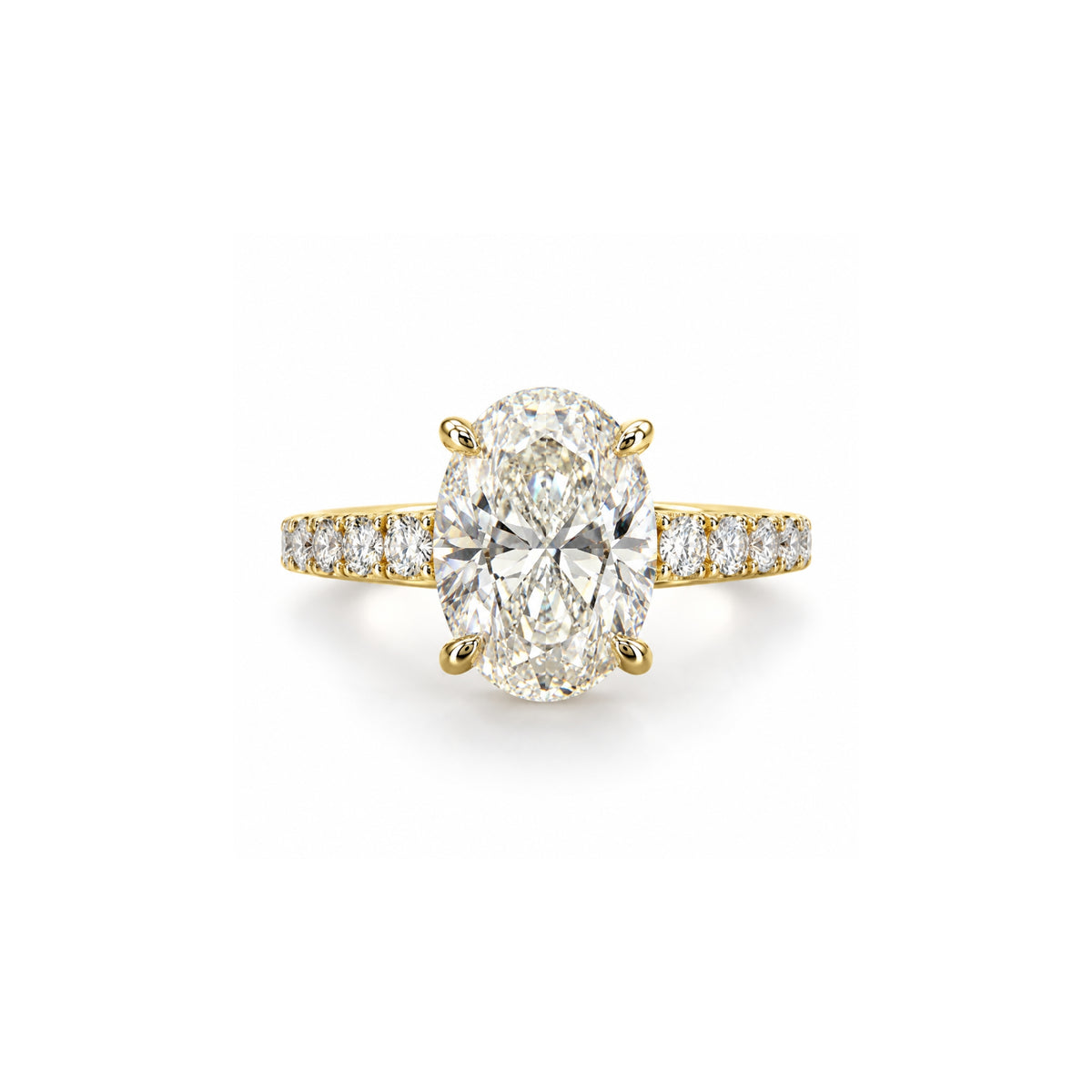 5.75ct 9ct Yellow Gold Oval Lab Grown Diamond Ring