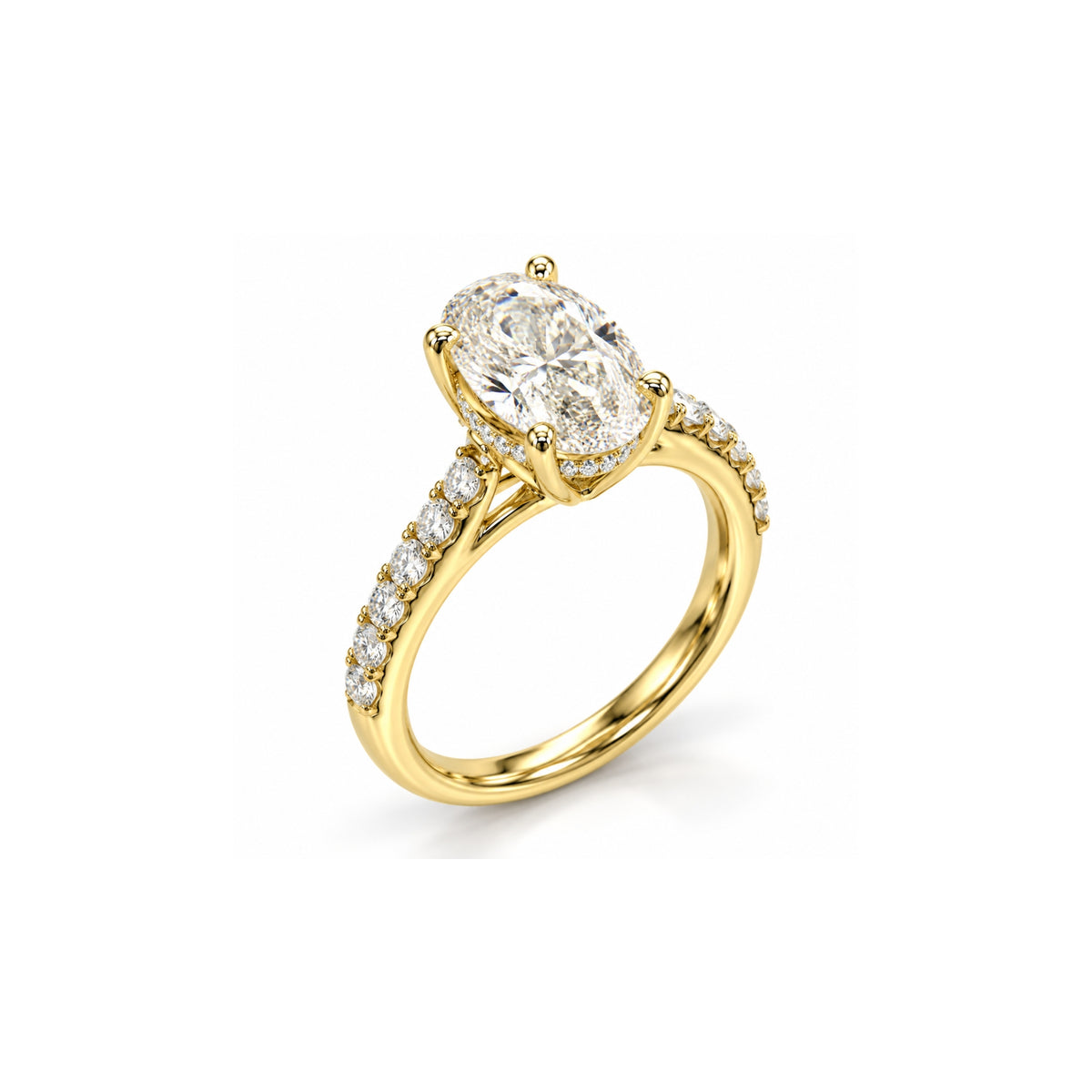 5.75ct 9ct Yellow Gold Oval Lab Grown Diamond Ring