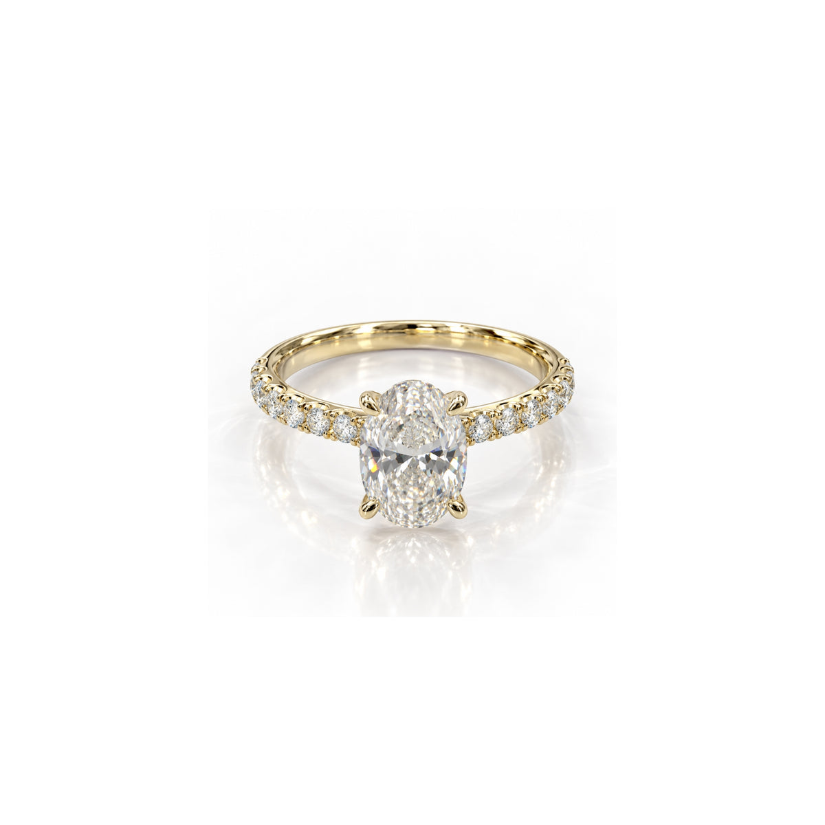 9ct Yellow Gold 2.50ct Oval Lab Grown Diamond Ring
