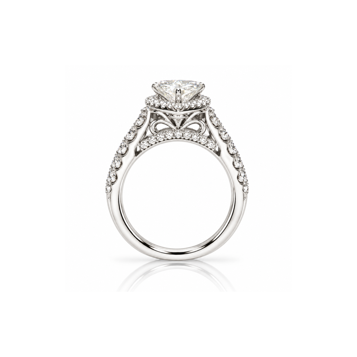 9ct White Gold 2.64ct Pear Shape Lab Grown Diamond Halo Ring