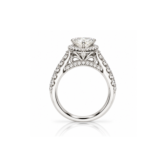 9ct White Gold 2.64ct Pear Shape Lab Grown Diamond Halo Ring