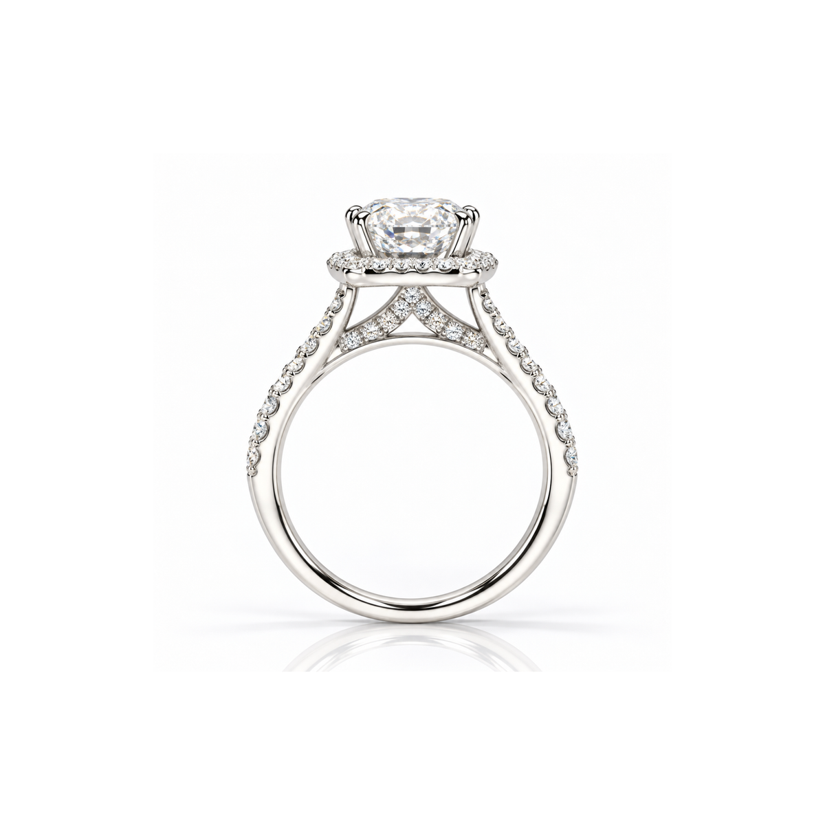 9ct Yellow Gold 2.57ct Oval Lab Grown Diamond Halo Ring