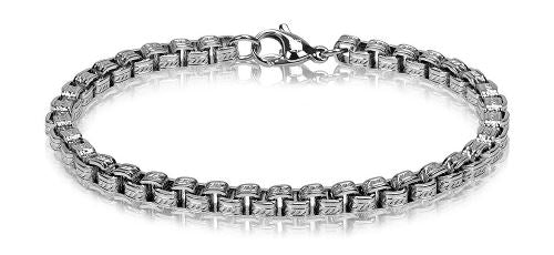 ARZ Steel Silver Box Link Bracelet