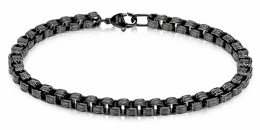 ARZ Steel Black Box Link Bracelet
